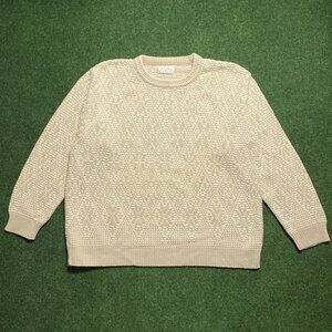 Jantzen Women’s Snowflake Knit Sweater Large Beige/White Vintage